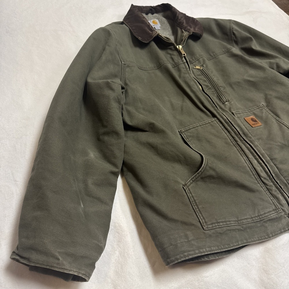 Vintage Carhartt Sherpa Jacket‎ C61 ARG Size 2XL Army Green - Picture 4 of 16